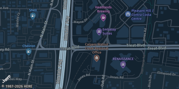 Map showing Embassy Suites By Hilton Walnut Creek in Walnut Creek, CA.