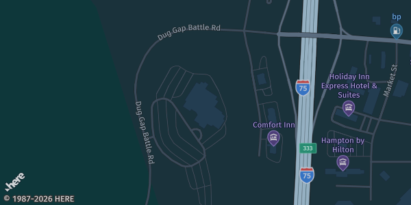 Map showing Northwest Georgia Trade & Convention Center in Dalton, GA.