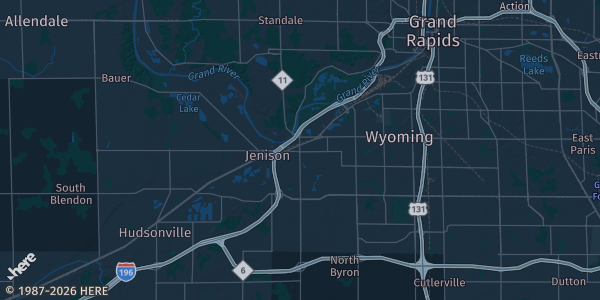 Map of Grandville, MI. The exact address of this venue is not known, so the map shows the area rather than a specific building.
