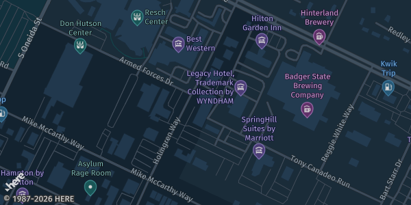 Map showing The Stadium View Bar & Grill in WI.