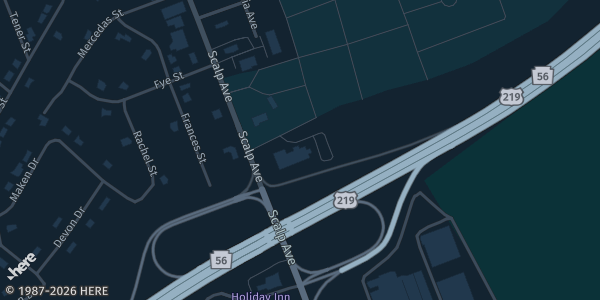 Map showing Richland Township Fire Department Banquet Hall in Johnstown, PA.