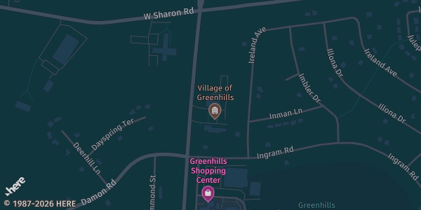 Map showing American Legion Post 530 in Cincinnati, OH.