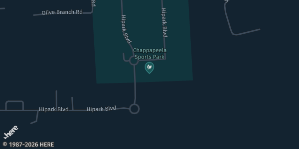 Map showing Chappapeela Sports Park in Hammond, LA.
