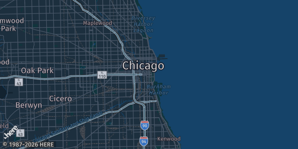 Map of Chicago, IL. The exact address of Chicagoland (venue announced via H2G channels) is not known, so the map shows the area rather than a specific building.