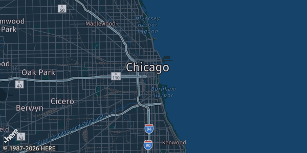 Map of Chicago, IL. The exact address of Chicagoland (venue announced via H2G channels) is not known, so the map shows the area rather than a specific building.
