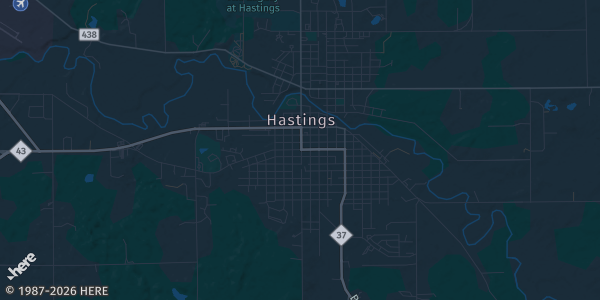Map of Hastings, MI. The exact address of Barry Expo Center is not known, so the map shows the area rather than a specific building.