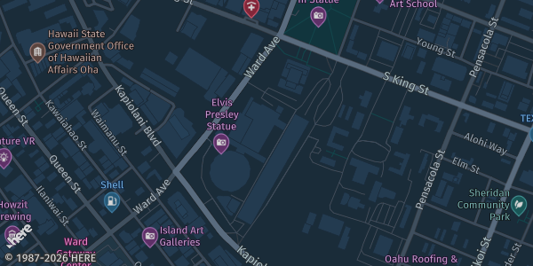 Map showing Neal S. Blaisdell Center - Exhibition Hall in Honolulu, HI.