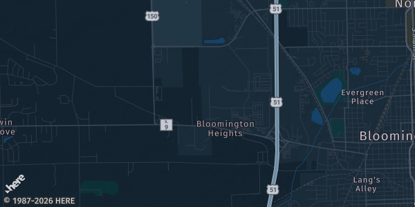 Map of Bloomington, IL. The exact address of Interstate Center, Mclean County Fairgrounds is not known, so the map shows the area rather than a specific building.
