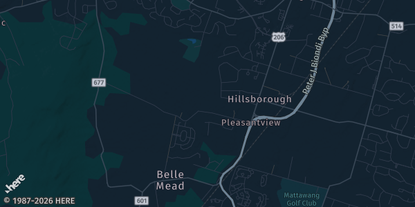 Map of Hillsborough, NJ. The exact address of Memorabilia & Pokémon Expo, Iron Peak Sports & Events Center is not known, so the map shows the area rather than a specific building.