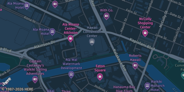 Map showing the venue in Honolulu, HI.