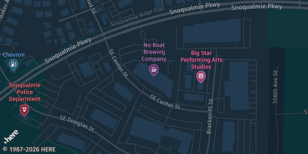 Map showing No Boat Brewing Company in Snoqualmie, WA.