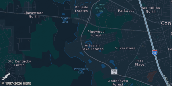 Map of Montgomery, TX. The exact address of Margaritaville Lake Resort Lake Conroe is not known, so the map shows the area rather than a specific building.