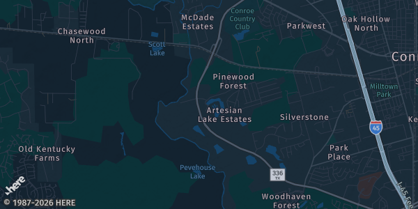 Map of Montgomery, TX. The exact address of Margaritaville Lake Resort Lake Conroe is not known, so the map shows the area rather than a specific building.