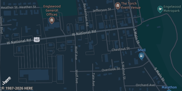 Map showing American Legion Post #707 in Englewood, OH.
