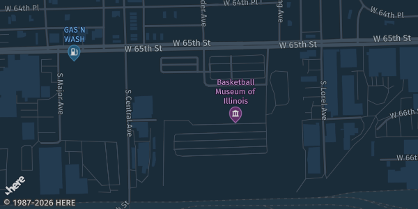 Map showing Wintrust Sports Complex in Bedford Park, IL.
