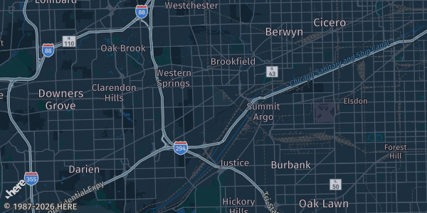 Map of Countryside, IL. The exact address of Countryside Banquets & Conference Center is not known, so the map shows the area rather than a specific building.