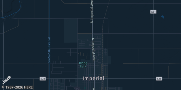 Map of Imperial, CA. The exact address of Cambria Hotel El Centro - Imperial is not known, so the map shows the area rather than a specific building.