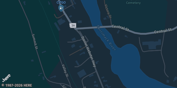 Map showing the venue in Franklin, NH.