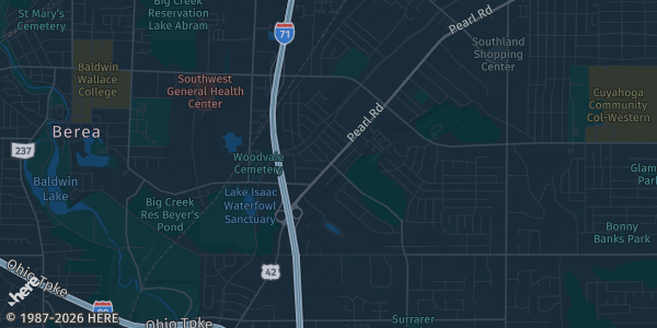 Map of Middleburg Heights, OH. The exact address of Middleburg Rec Center is not known, so the map shows the area rather than a specific building.
