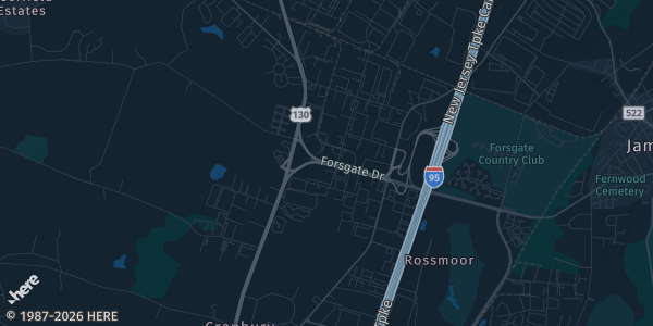 Map of Cranbury, NJ. The exact address of Courtyard – Cranbury is not known, so the map shows the area rather than a specific building.