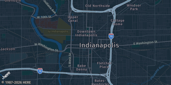 Map of Indianapolis, IN. The exact address of Fishers American Legion Post 470 is not known, so the map shows the area rather than a specific building.