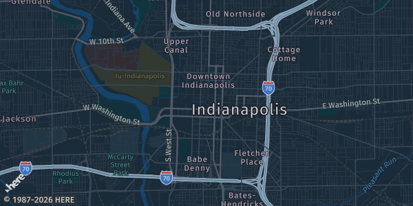 Map of Indianapolis, IN. The exact address of Fishers American Legion Post 470 is not known, so the map shows the area rather than a specific building.