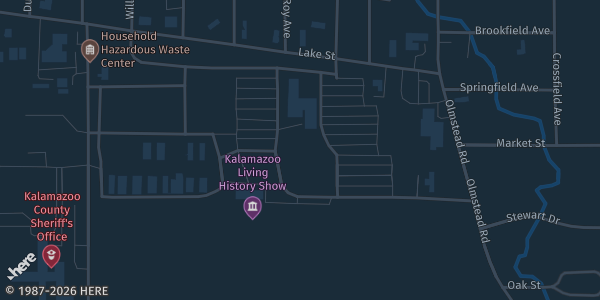 Map showing Kalamazoo County Expo Center in Lake St Kalamazoo, MI.