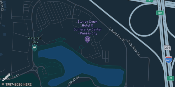 Map showing Stoney Creek Hotel Kansas City — Independence in Independence, MO.