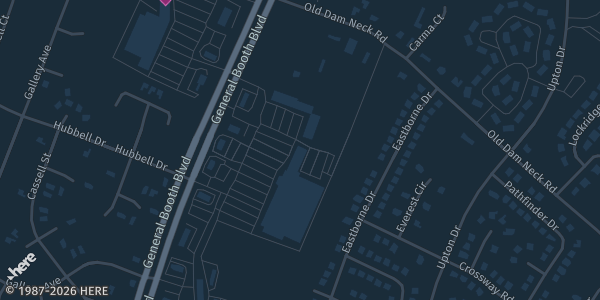 Map showing The Space Gallery & Eatery in Virginia Beach, VA.