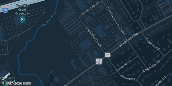 Map showing Rothchild Catering & Conference Center in Knoxville, TN.