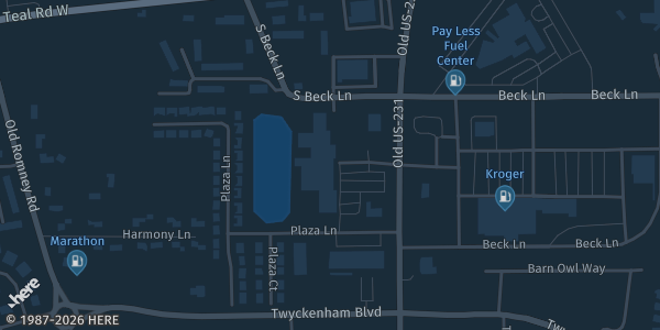 Map showing River City Community Center in Lafayette, IN.