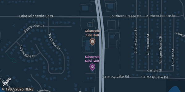 Map showing Minneola City Hall in Minneola, FL.