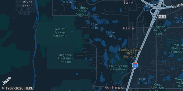 Map of Lake Mary, FL. The exact address of Pokemon and Memorabilia Show is not known, so the map shows the area rather than a specific building.
