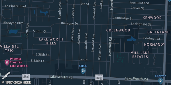Map showing American Polish Club in Greenacres, FL.