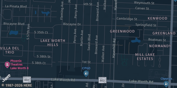 Map showing American Polish Club in Greenacres, FL.