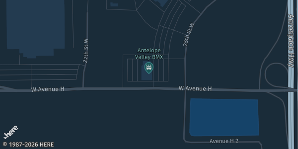 Map showing AV Fair & Event Center — Van Dam Pavilion in Lancaster, CA.