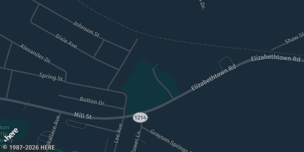 Map showing American Legion Hall in Leitchfield, KY.