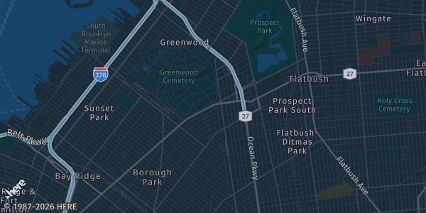 Map of Brooklyn, NY. The exact address of Pac Biz BK is not known, so the map shows the area rather than a specific building.