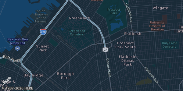Map of Brooklyn, NY. The exact address of Pac Biz BK is not known, so the map shows the area rather than a specific building.