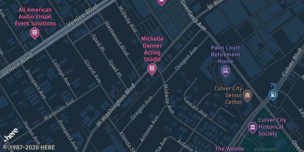 Map showing Los Angeles Acting Conservatory in Culver City, CA.