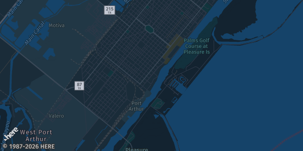Map of Port Arthur, TX. The exact address of Port Arthur Civic Center is not known, so the map shows the area rather than a specific building.