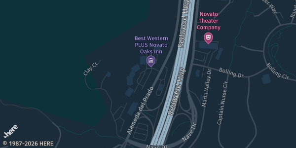 Map showing Best Western Novato Oaks in del Prado Novato, CA.