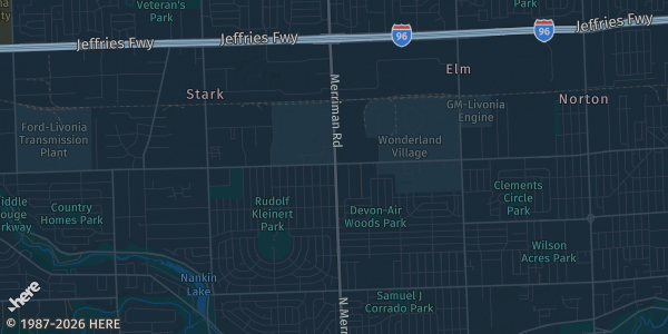 Map of Livonia, MI. The exact address of Quality Inn & Suites is not known, so the map shows the area rather than a specific building.