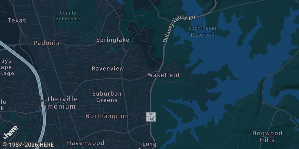 Map of Timonium, MD. The exact address of Maryland State Fairgrounds — 4-H Building is not known, so the map shows the area rather than a specific building.