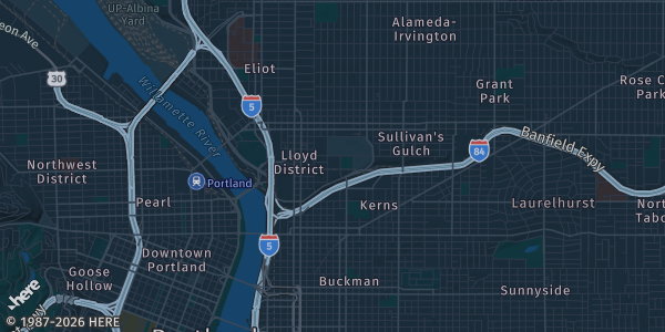 Map of Portland, OR. The exact address of Maximum Card Show - Portland is not known, so the map shows the area rather than a specific building.