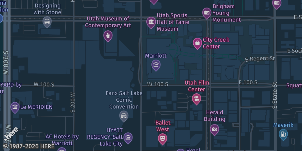 Map showing Salt Lake City Marriott Downtown City Creek in Salt Lake City, UT.