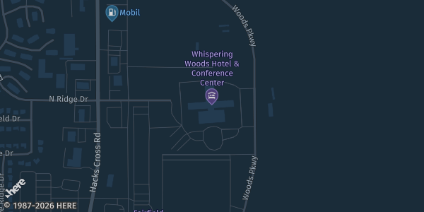 Map showing Conference Center with adjoining hotel in Olive Branch, MS.