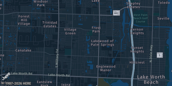 Map of Palm Springs, FL. The exact address of gstarstudios is not known, so the map shows the area rather than a specific building.
