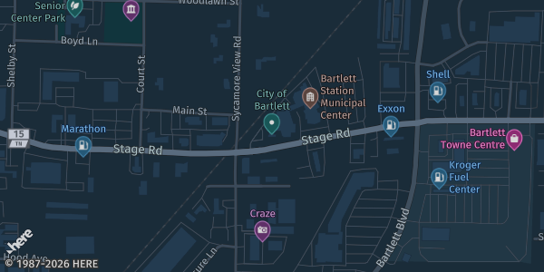 Map showing The Venue at Bartlett Station in Bartlett, TN.
