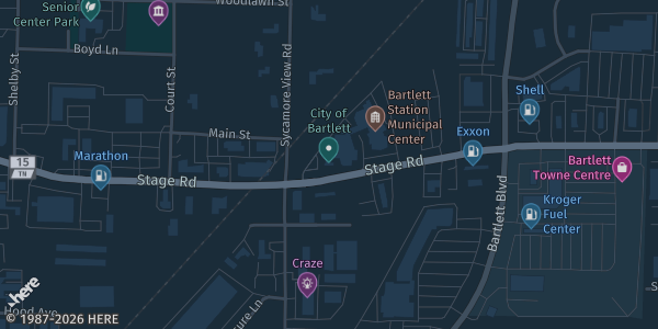Map showing The Venue at Bartlett Station in Bartlett, TN.
